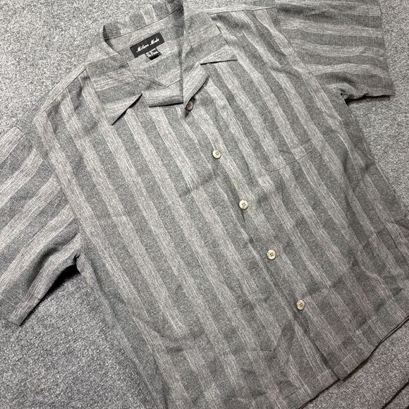 Milano Moda Men XL Striped Polyester‎ Button Up Classic Retro - Picture 1 of 7